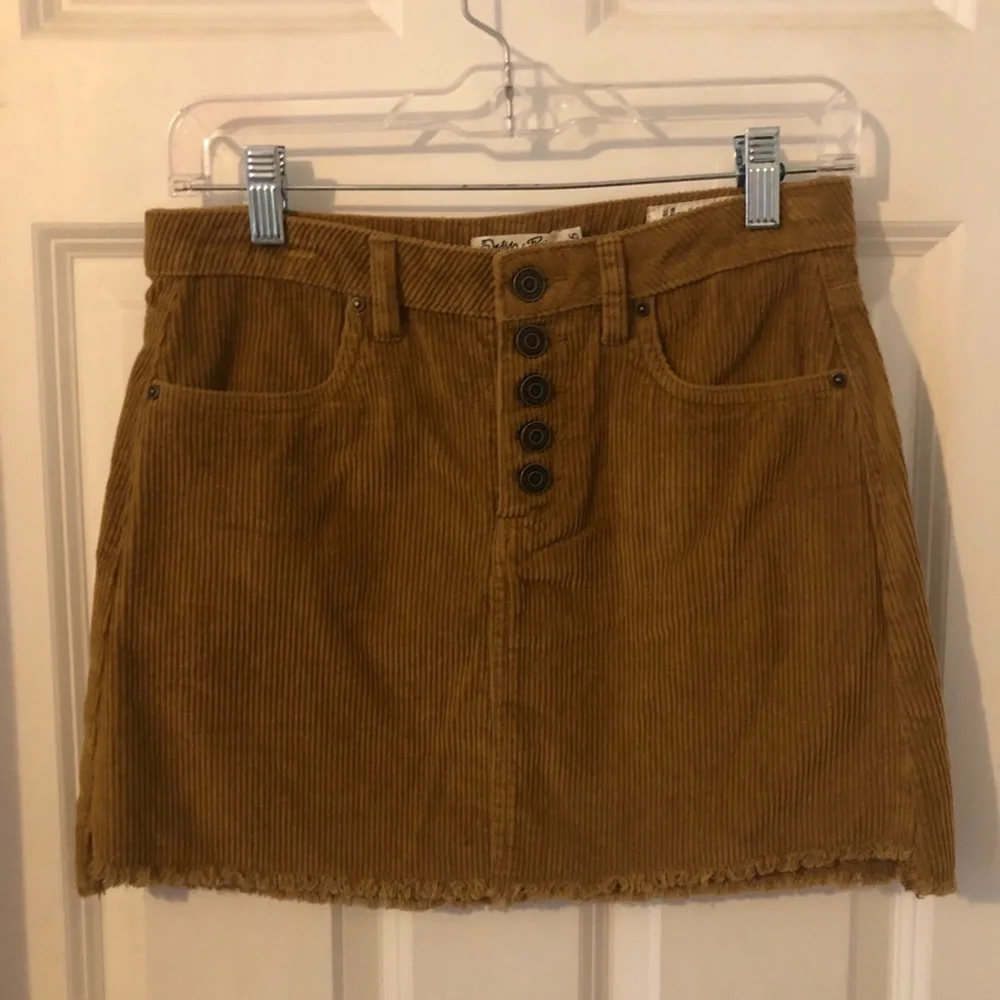 INDIGO REIN Corduroy Button Front Mini Skirt!